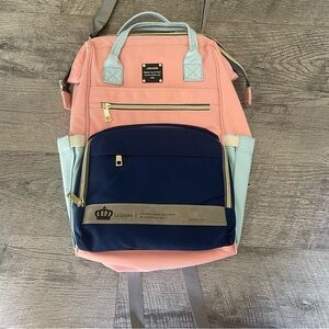 Lequeen diaper bag Pink and Blue with Crown Logo
